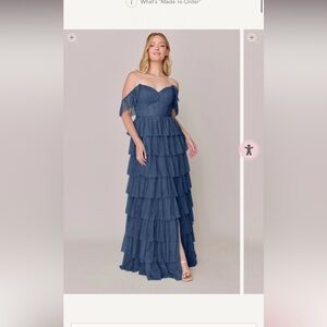 Revelry Lucia Tulle Bridesmaid Dress in Romantic Blue